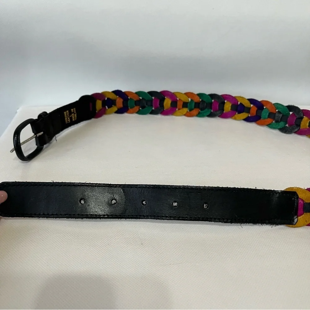 Vintage Braided Leather Colorful Belt